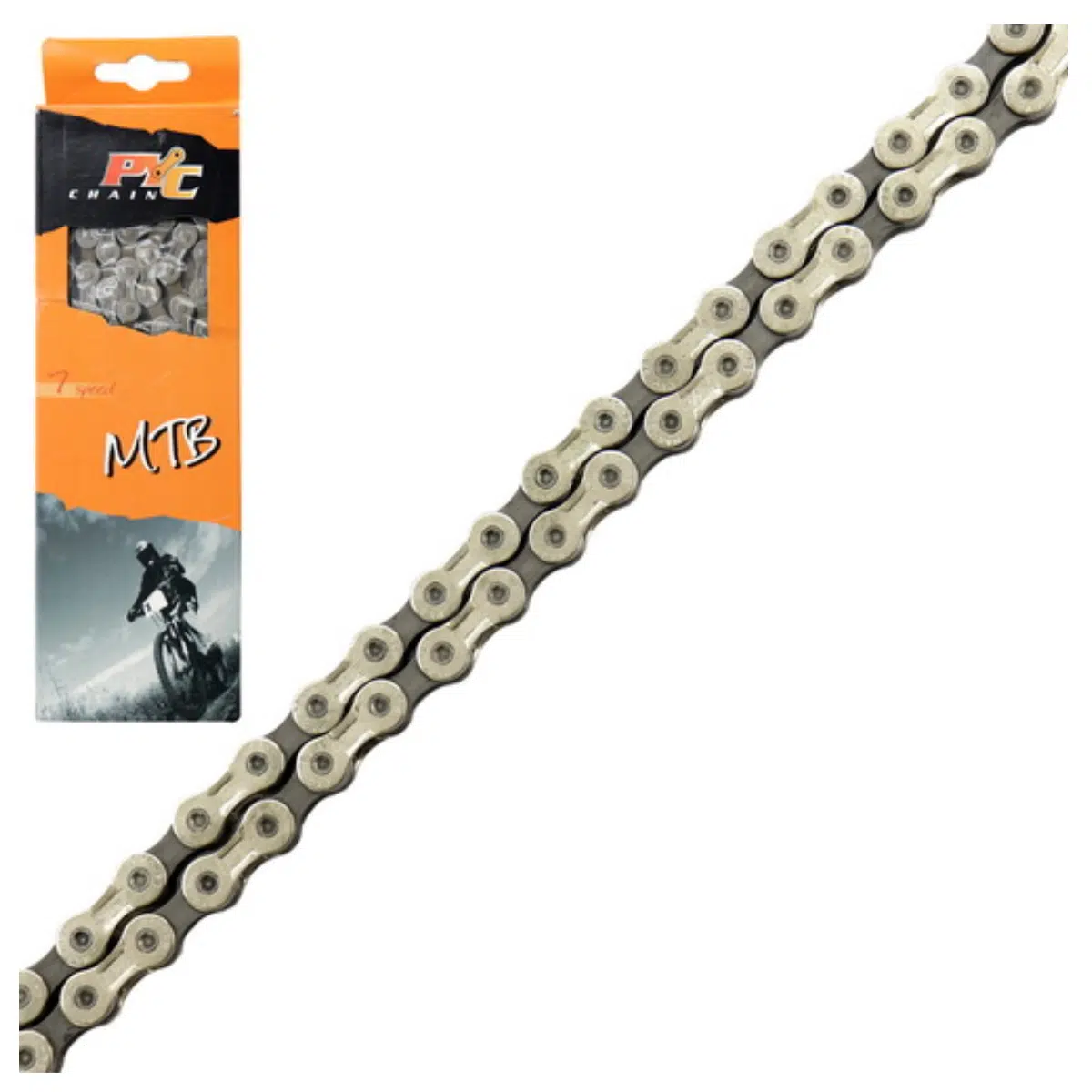 Cadena Maya 7vel MTB 1-2x3-32x116L -P7002- Cadena Maya 7 Speed MTB 1/2x3/32x116L - Imagen 1