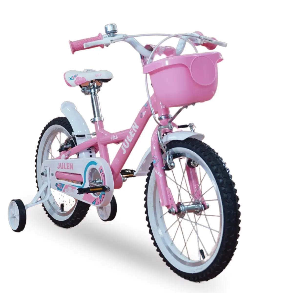Bic. 16 BMX Julen Aura Rosa-Blanco - FRENTE Bicicleta 16 BMX Julen Aura (Canasta) Rosa/Blanco - Imagen 1